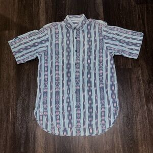Vintage World Piece By Nina Grand Hand Woven Button Up Shirt Size M